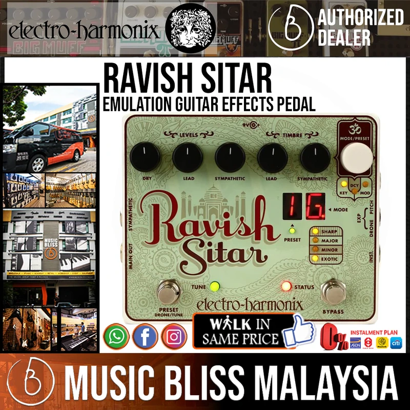 Electro Harmonix Ravish Sitar Emulation Guitar Effects Pedal