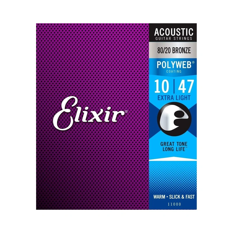 Elixir 11000 80/20 Bronze Polyweb Extra Light 6-String Acoustic Guitar Strings