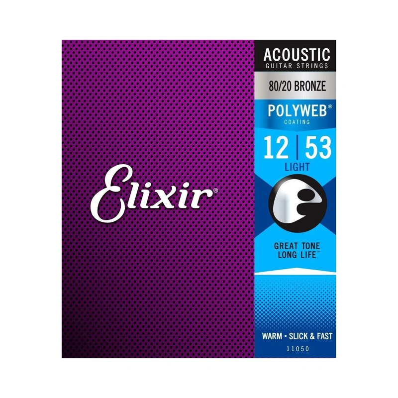 Elixir 11050 80/20 Bronze Polyweb Light 6-String Acoustic Guitar Strings