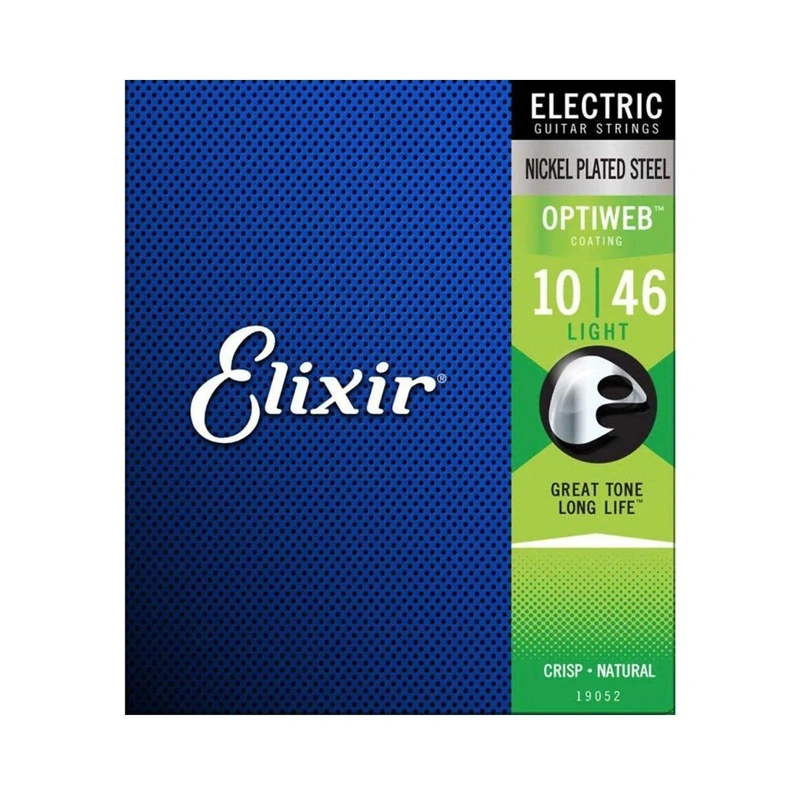 Elixir 19052 Optiweb Coated Nickel Plated Steel Light 6-String Electric Guitar Strings