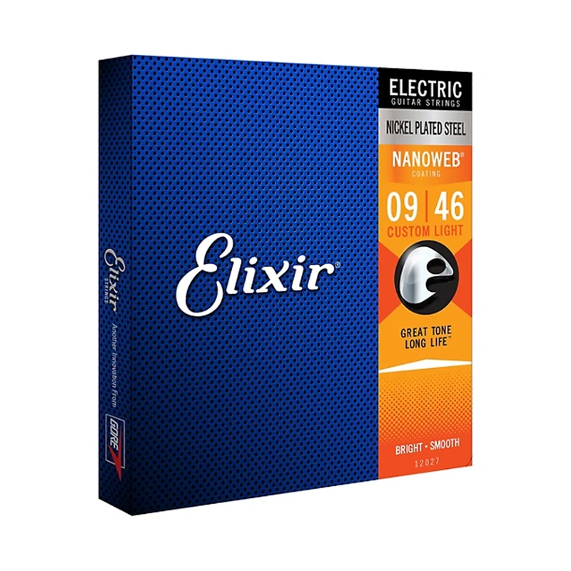 Elixir Electric Guitar Strings with NANOWEB Coating, Custom Light (.009-.046)