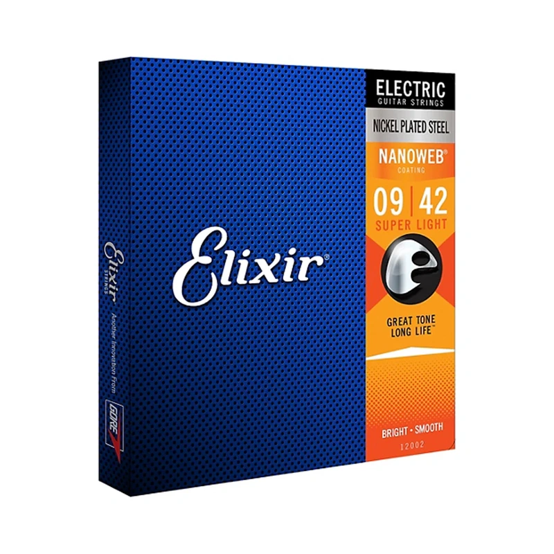 Elixir Electric Guitar Strings with NANOWEB Coating, Super Light (.009-.042)