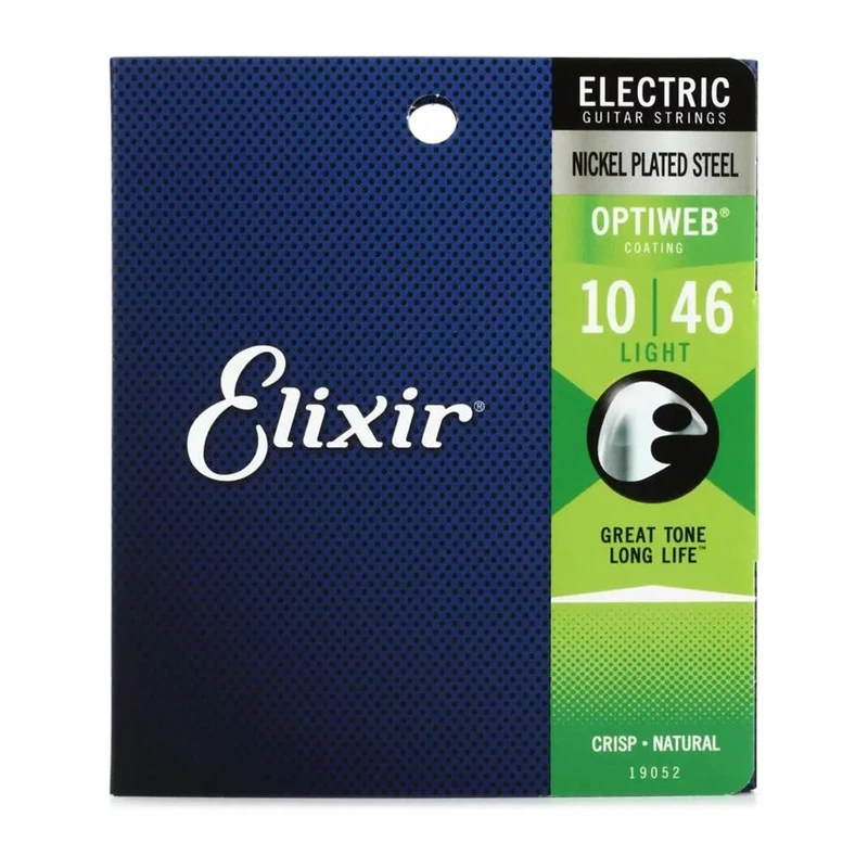 Elixir Strings 19052 Optiweb Electric Guitar Strings 10-46 Light