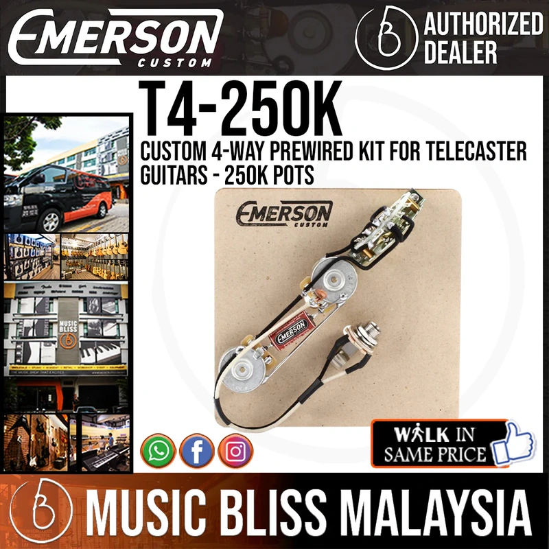 Emerson Custom 4-way Prewired Kit for Telecaster Guitars - 250k Pots