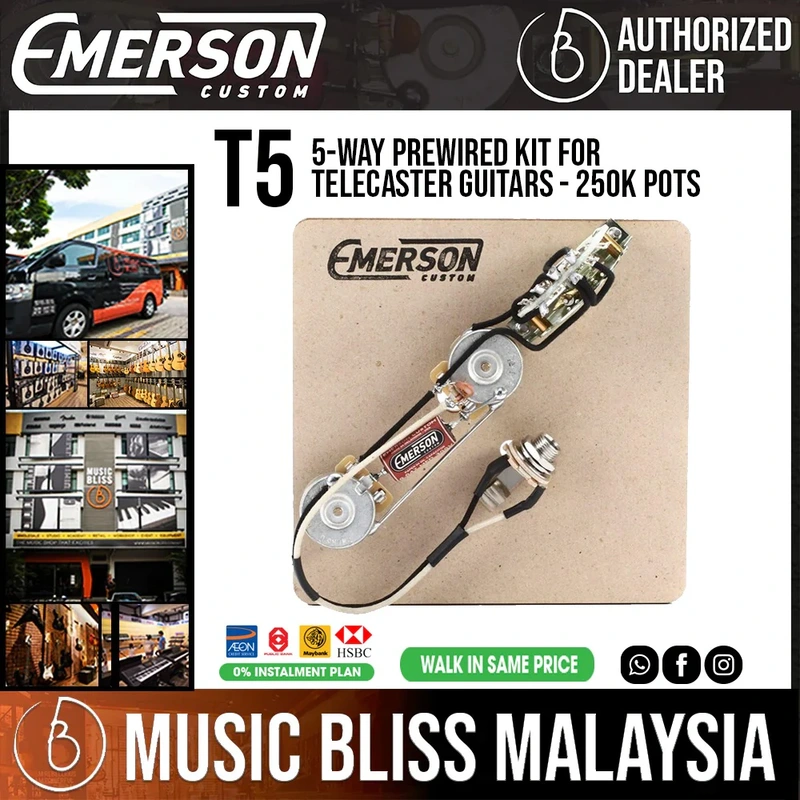 Emerson Custom 5-way Prewired Kit for Telecaster Guitars - 250k Pots