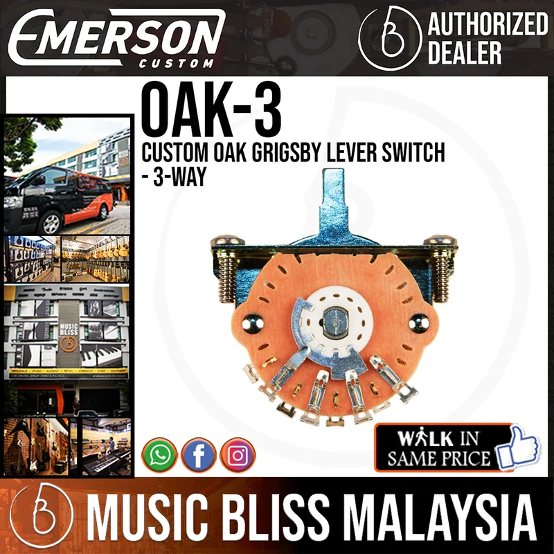 Emerson Custom Oak Grigsby Lever Switch - 3-way
