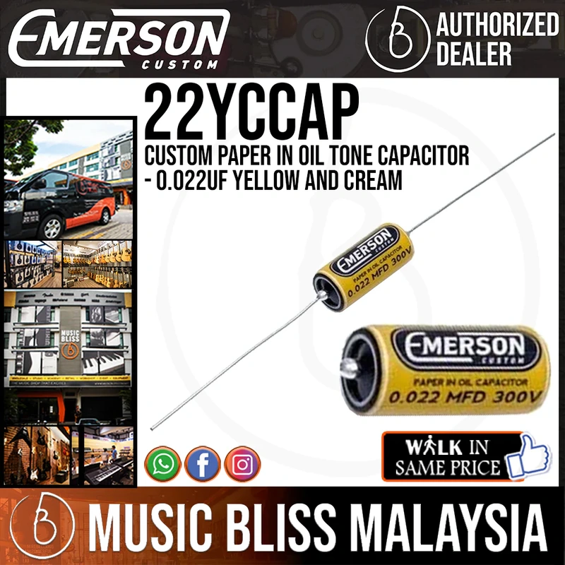 Emerson Custom Paper in Oil Tone Capacitor - 0.022uf Yellow and Cream