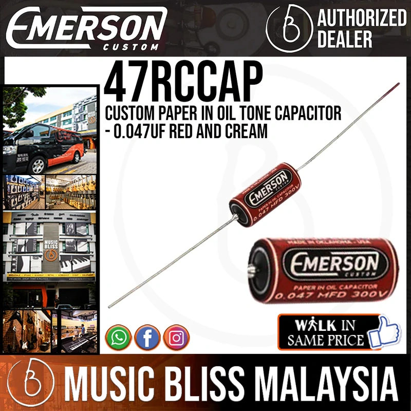 Emerson Custom Paper in Oil Tone Capacitor - 0.047uf Red and Cream