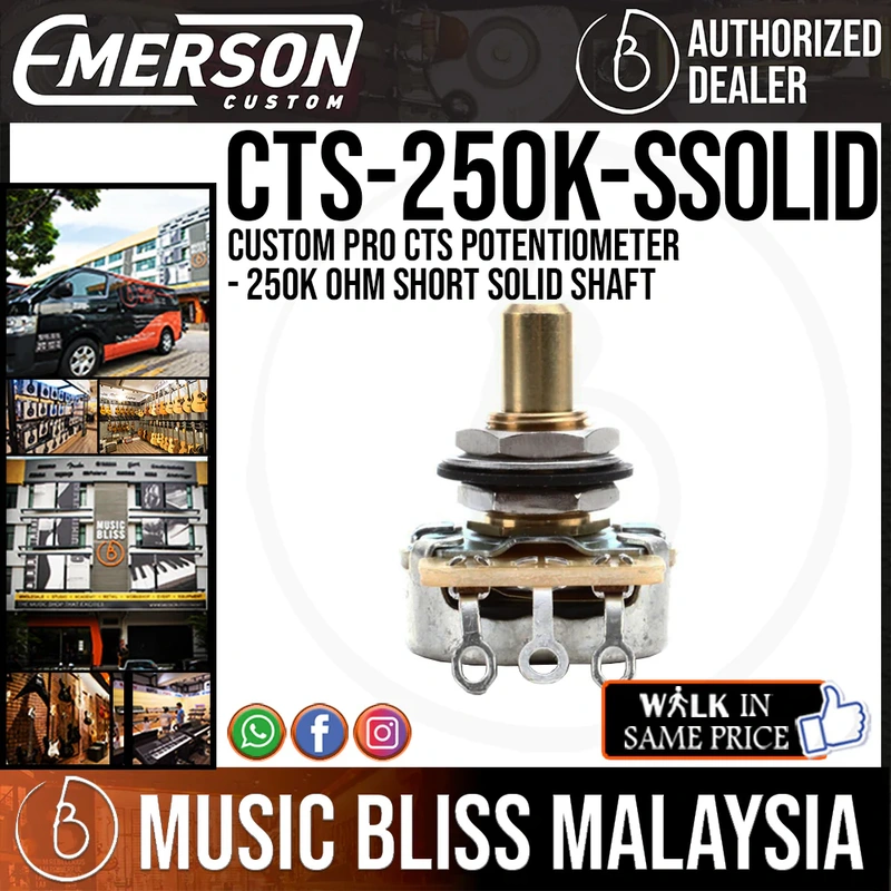 Emerson Custom Pro CTS Potentiometer - 250k Ohm Short Solid Shaft