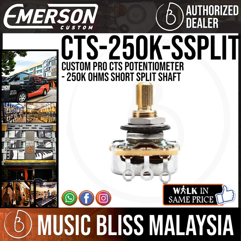 Emerson Custom Pro CTS Potentiometer - 250k Ohms Short Split Shaft