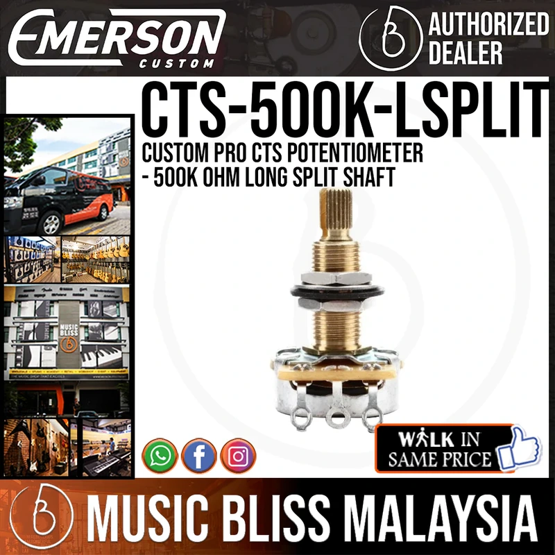 Emerson Custom Pro CTS Potentiometer - 500K ohm Long Split Shaft