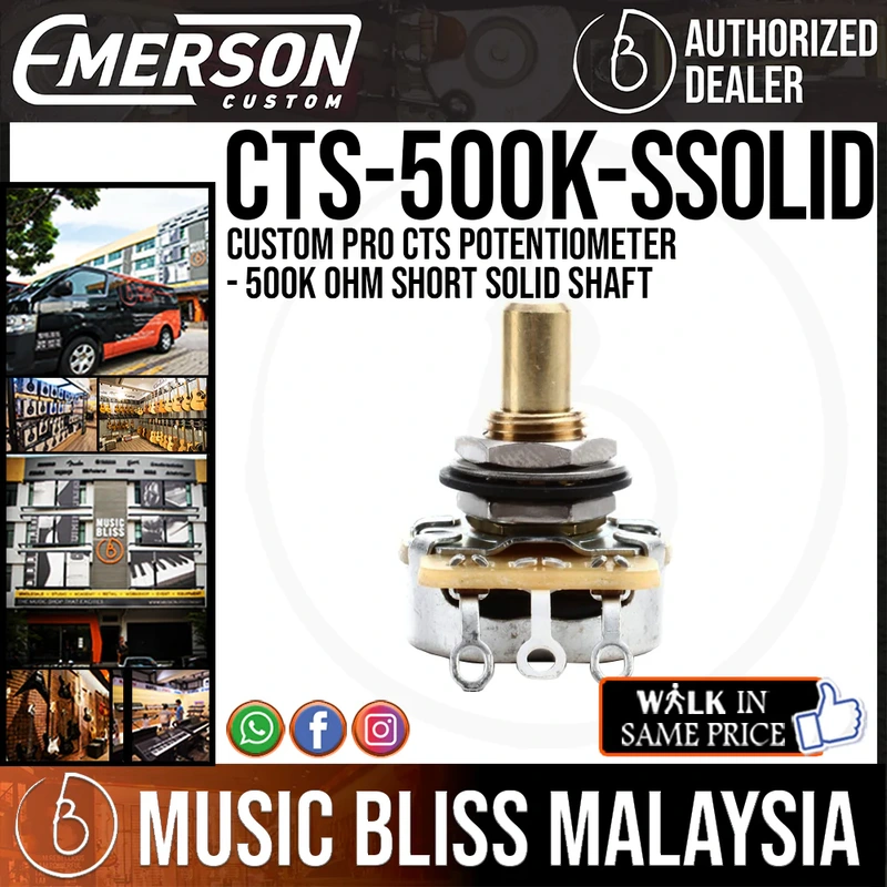 Emerson Custom Pro CTS Potentiometer - 500K ohm Short Solid Shaft