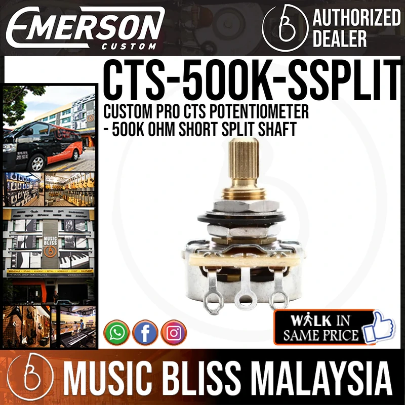 Emerson Custom Pro CTS Potentiometer - 500K Ohm Short Split Shaft