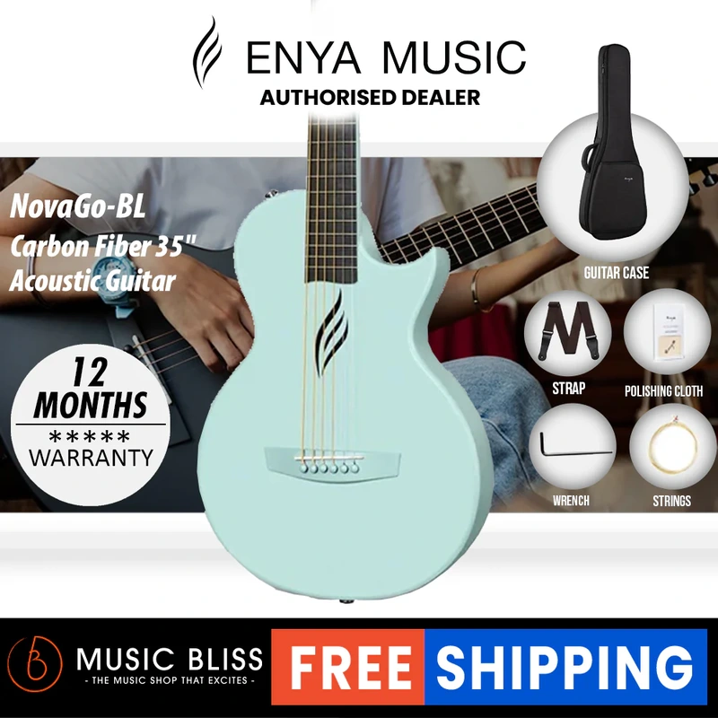 Enya Nova Go Carbon Fiber Acoustic Guitar - Blue