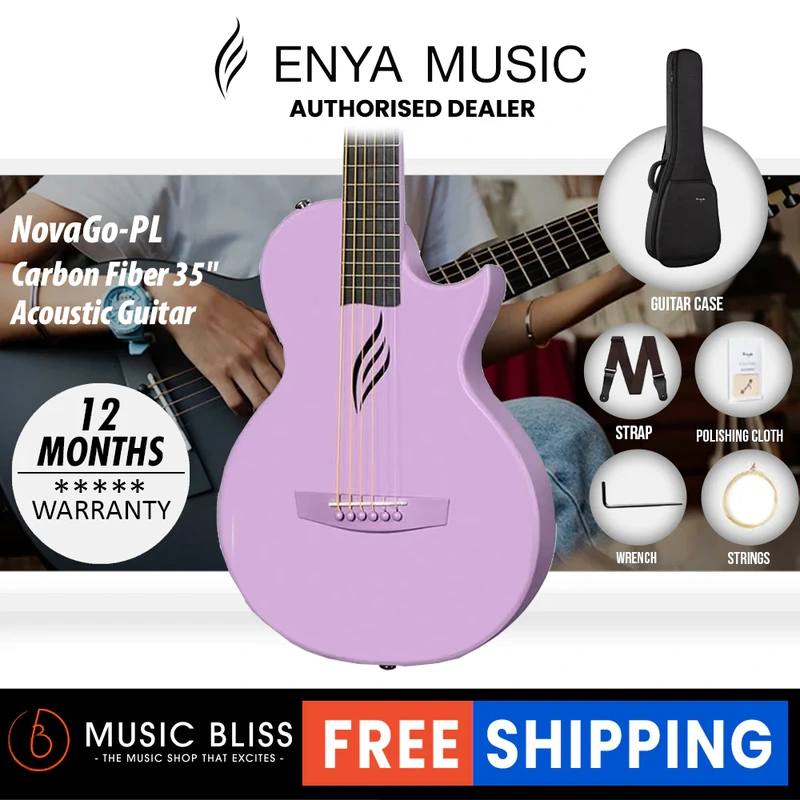 Enya Nova Go Carbon Fiber Acoustic Guitar - Purple