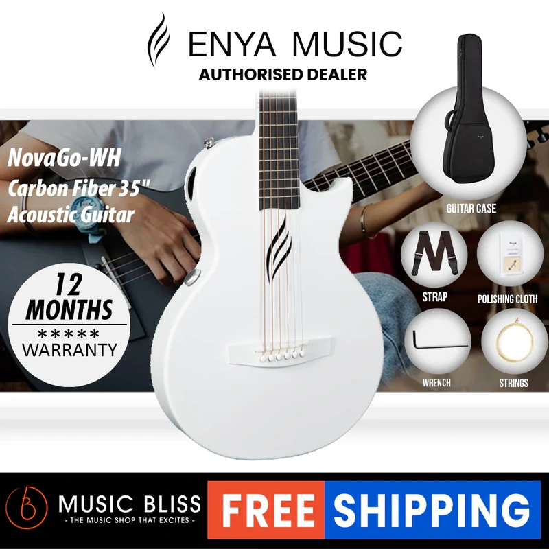 Enya Nova Go Carbon Fiber Acoustic Guitar - White