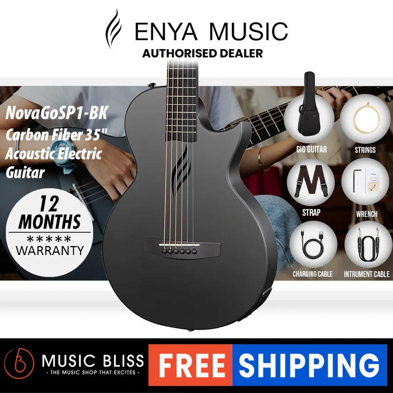 Enya Nova Go Guitar SP1 Carbon Fiber Acoustic-Electric Guitar - Black