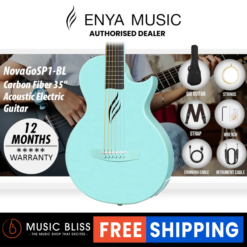 Enya Nova Go Guitar SP1 Carbon Fiber Acoustic-Electric Guitar - Blue