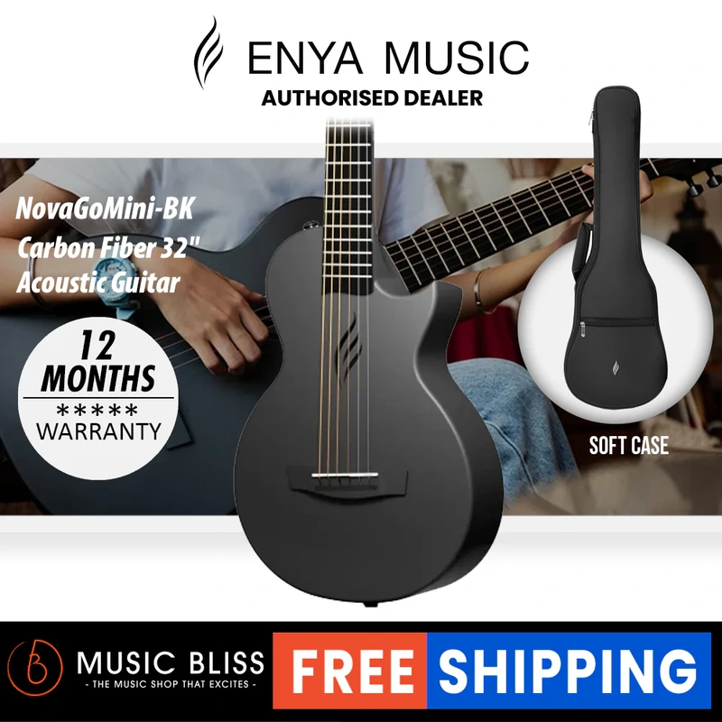 Enya Nova Go Mini Carbon Guitar - Black