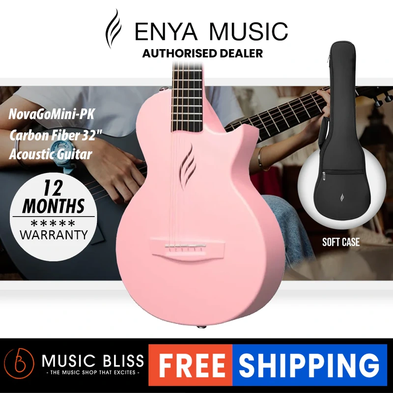 Enya Nova Go Mini Carbon Guitar - Pink