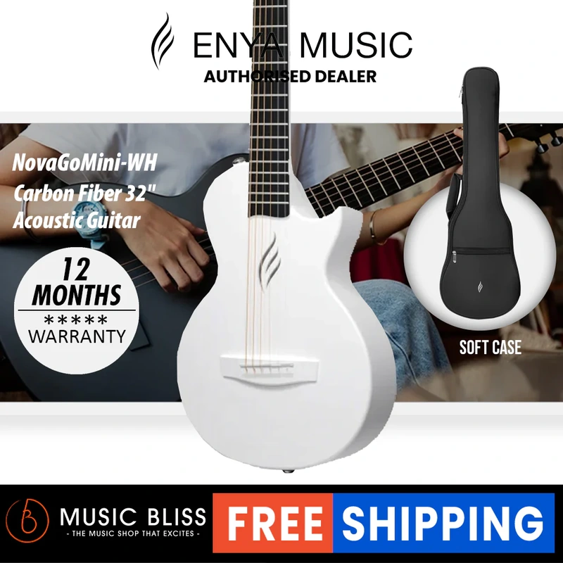 Enya Nova Go Mini Carbon Guitar - White