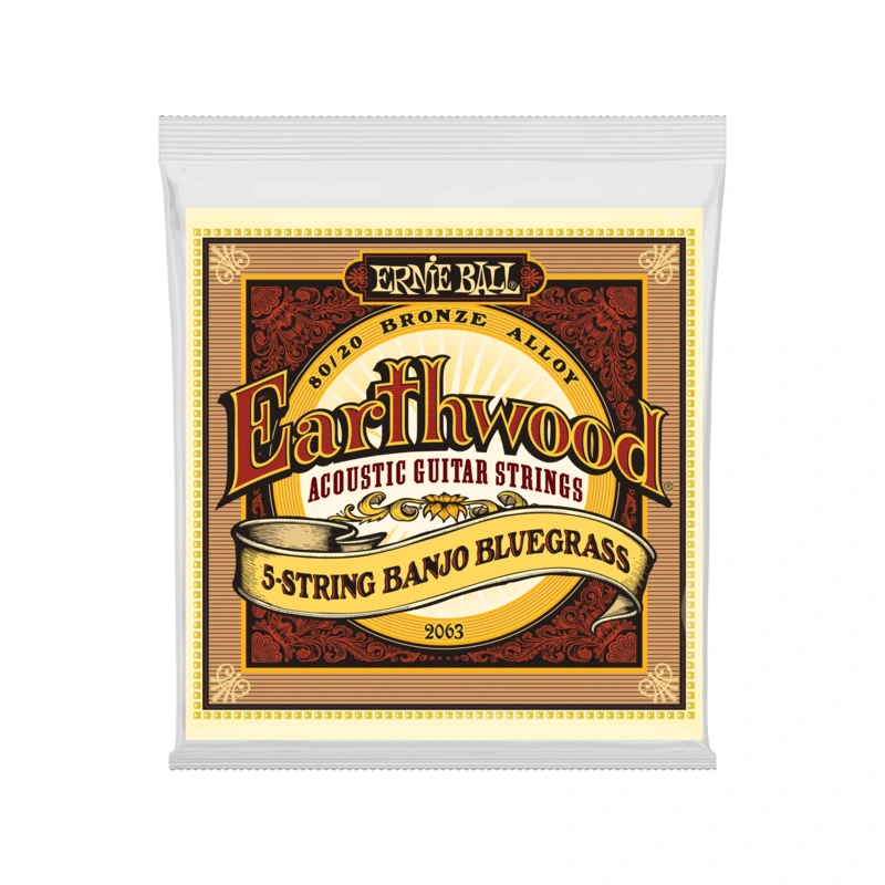 Ernie Ball 2063 Earthwood 80/20 Bronze Bluegrass Loop End 5-String Banjo Strings