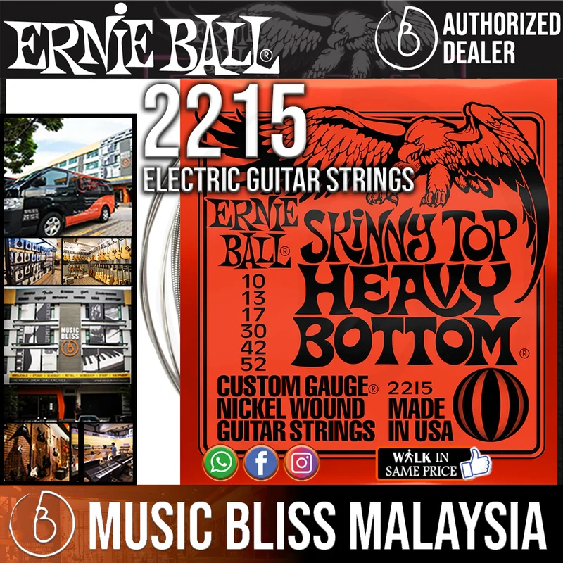 Ernie Ball 2215 Skinny Top Heavy Bottom Slinky Nickel Wound Electric Guitar Strings (10-52)