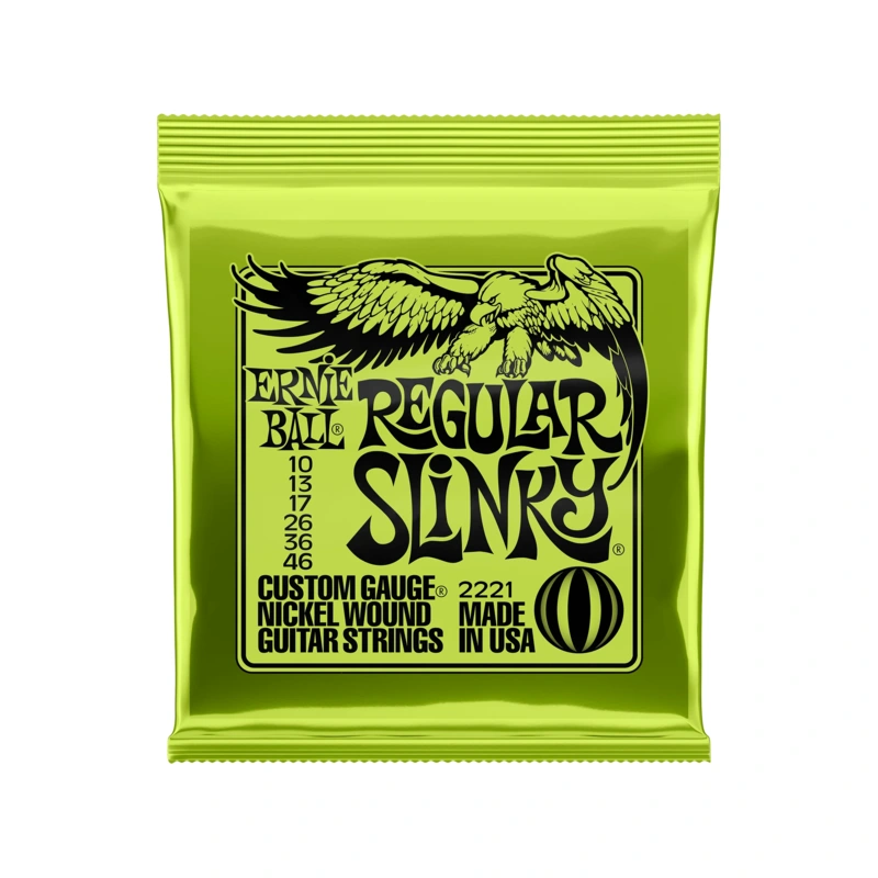 Ernie Ball 2221 Regular Slinky Nickel Roundwound Gauges .010-.046 Electric Guitar Strings
