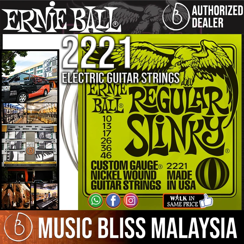 Ernie Ball 2221 Regular Slinky Nickel Wound Electric Guitar Strings [10-46]