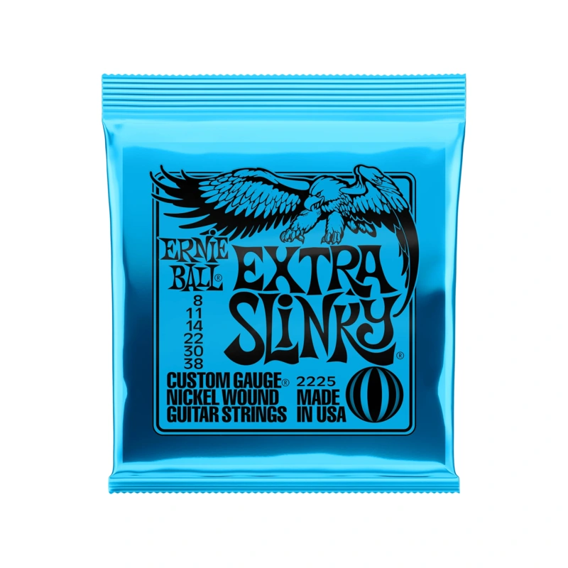 Ernie Ball 2225 Nickel Roundwound Extra Slinky Gauges .008-.038 Electric Guitar Strings
