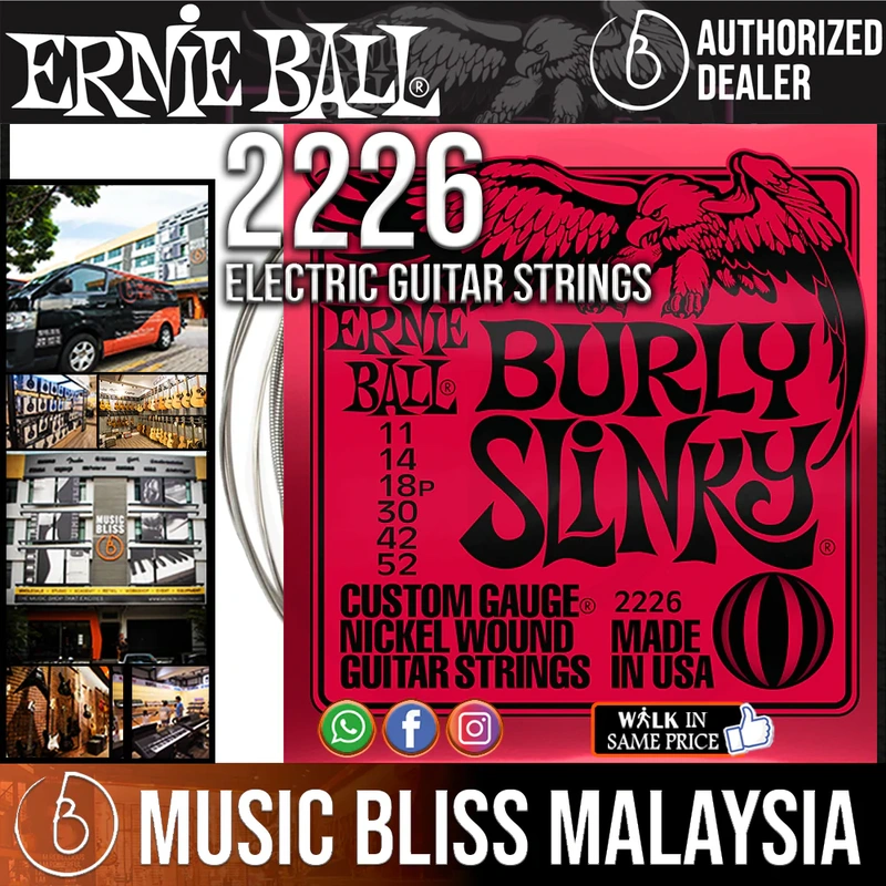 Ernie Ball 2226 Burly Slinky Nickel Wound Electric Guitar Strings (11-52)