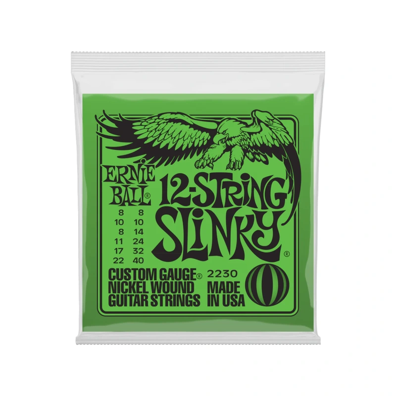 Ernie Ball 2230 Nickel Wound Slinky 12-String Gauges 008/008-022W/040W Electric Guitar Strings
