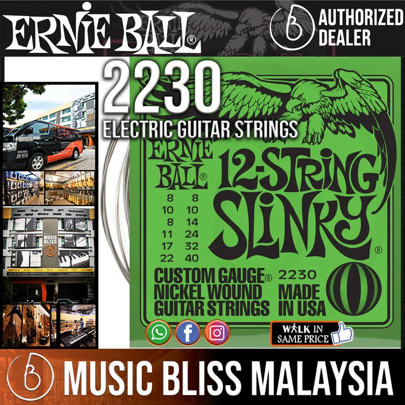 Ernie Ball 2230 Regular Slinky 12-String Nickel Wound Electric Guitar Strings (8-40)