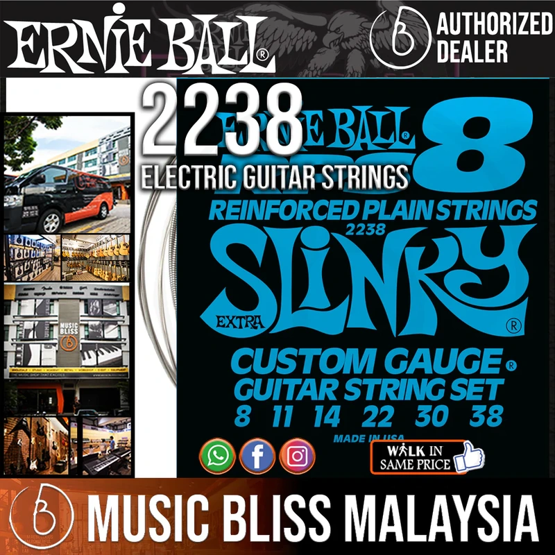 Ernie Ball 2238 Extra Slinky RPS Nickel Wound Electric Guitar Strings (8-38)