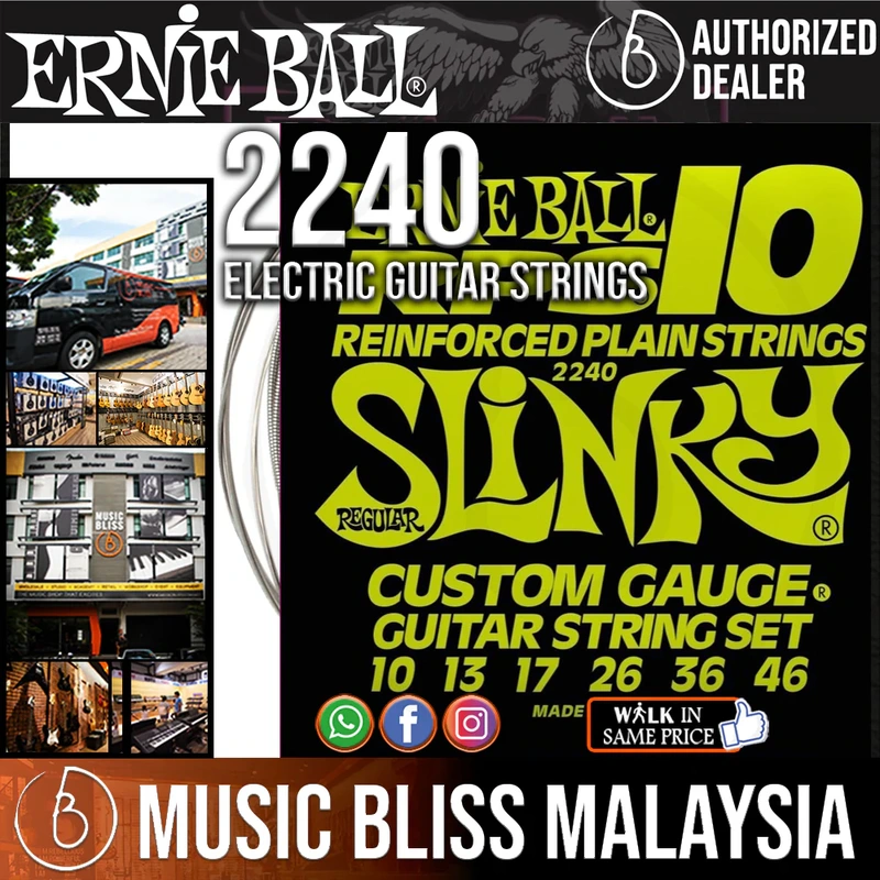 Ernie Ball 2240 Regular Slinky RPS Nickel Wound Electric Guitar Strings (10-46)