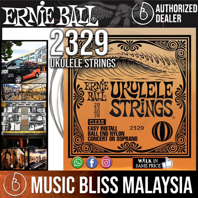 Ernie Ball 2329 Concert/Soprano Nylon Ball End Ukulele Strings - Clear (28-40)