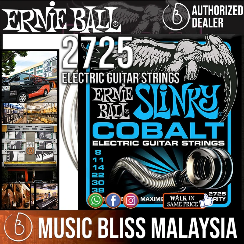 Ernie Ball 2725 Extra Slinky Cobalt Electric Guitar Strings (8-38)