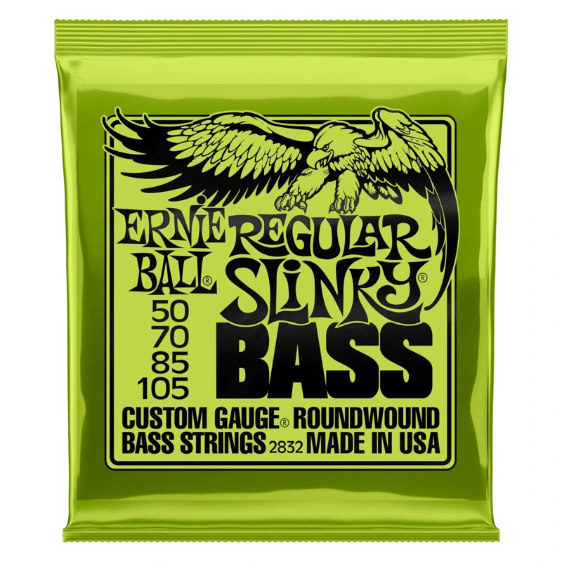 Ernie Ball 2832 Regular Slinky, Nickel Wound Electric Bass Strings, Long Scale