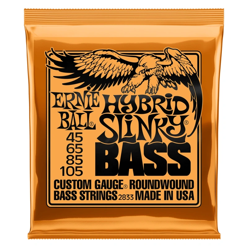 Ernie Ball 2833 Hybrid Slinky, Nickel Wound Electric Bass Strings, Long Scale