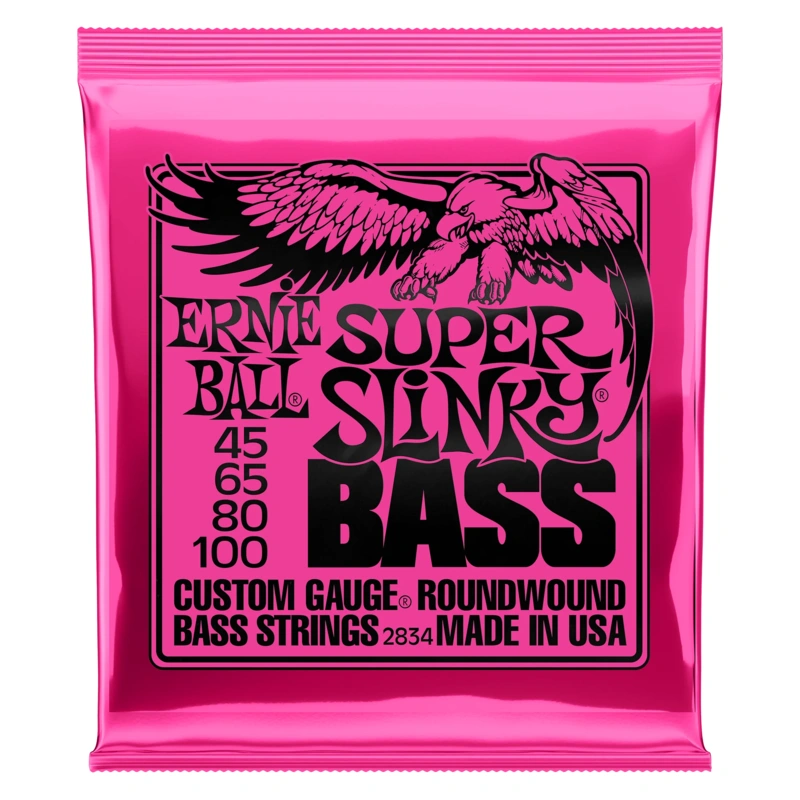 Ernie Ball 2834 Super Slinky, Nickel Wound Electric Bass Strings, Long Scale