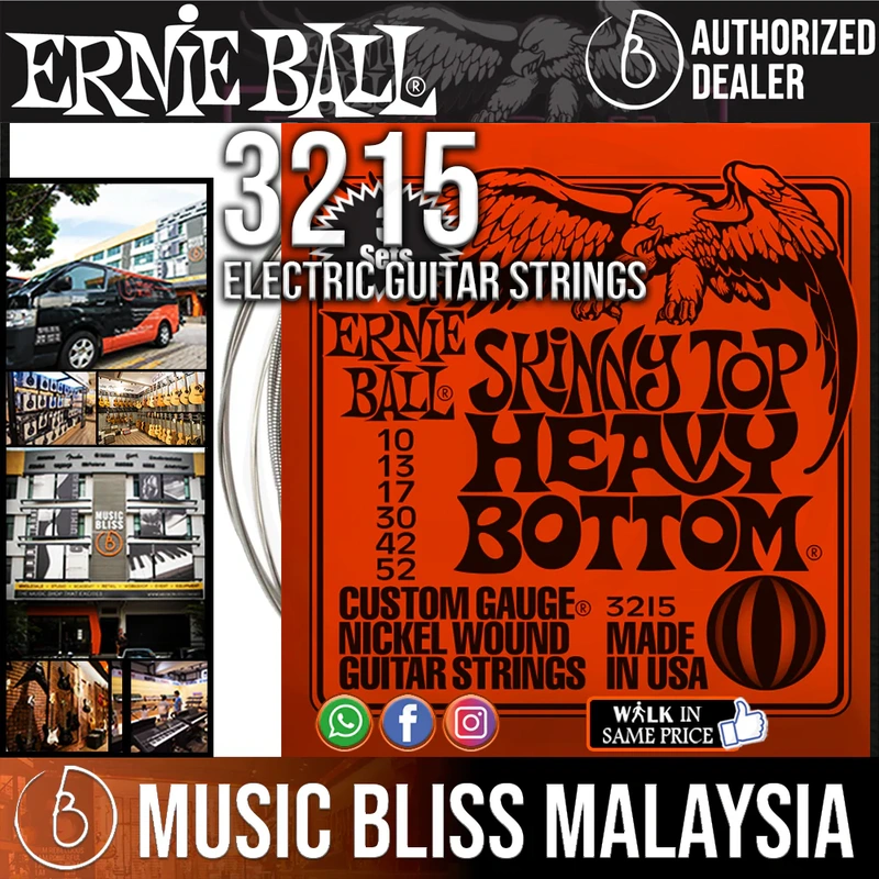 Ernie Ball 3215 Skinny Top Heavy Bottom Nickel Wound Electric Strings - 3-Pack (10-52)