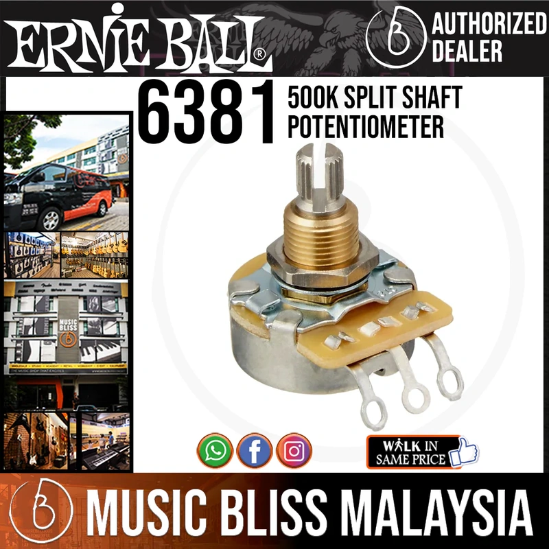 Ernie Ball 6381 500K Split Shaft Potentiometer