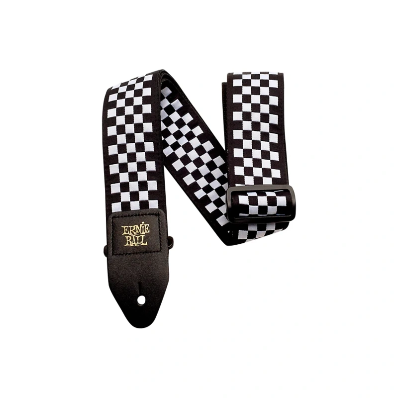 Ernie Ball Jacquard Guitar Strap Black and White Checkered