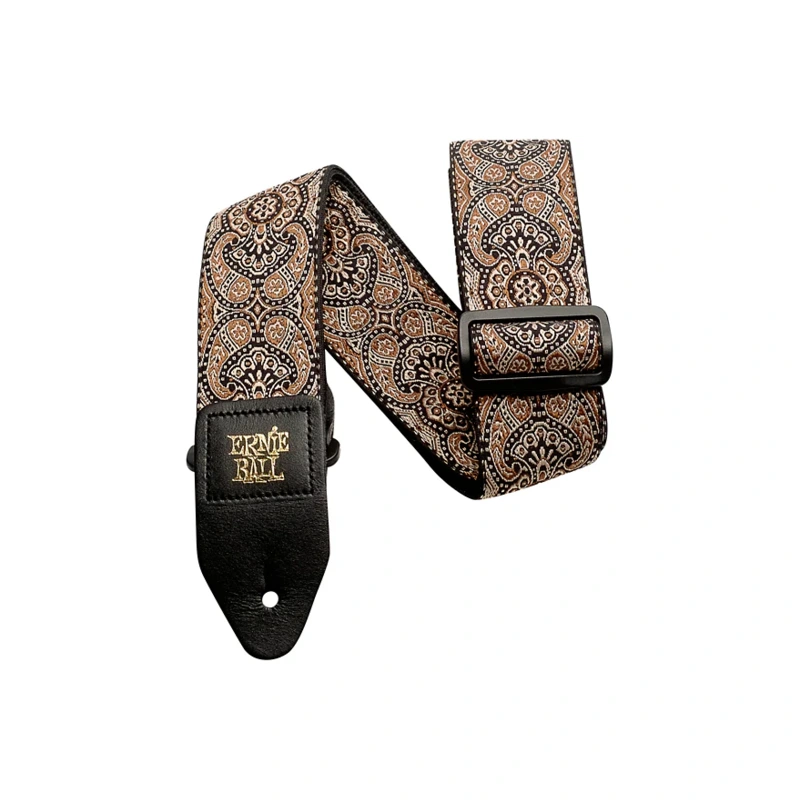 Ernie Ball Jacquard Guitar Strap Gold & Black Paisley