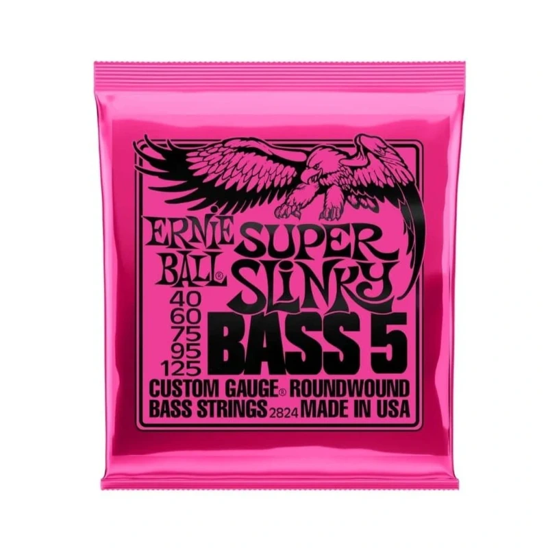Ernie Ball P02824 Super Slinky 5 String Nickel Wound Bass Strings