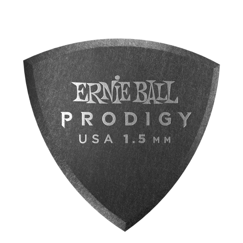 Ernie Ball Prodigy 1.5mm Delrin Guitar Picks Precision Tip Black Shield - 6 Pack