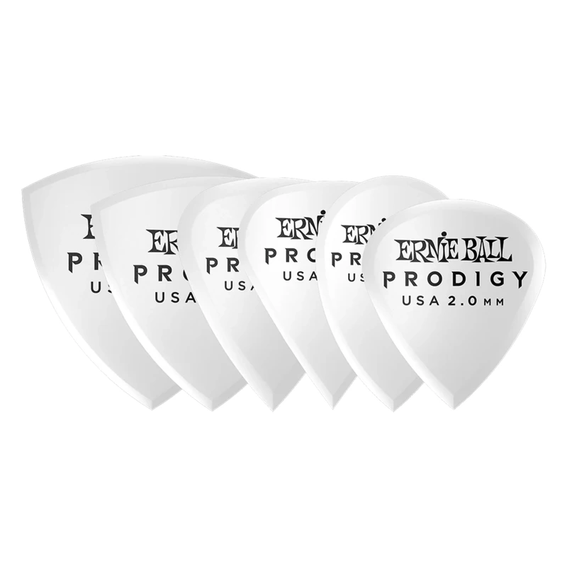 Ernie Ball Prodigy 2.0mm Delrin Guitar Picks 6 Pack - White Multipack