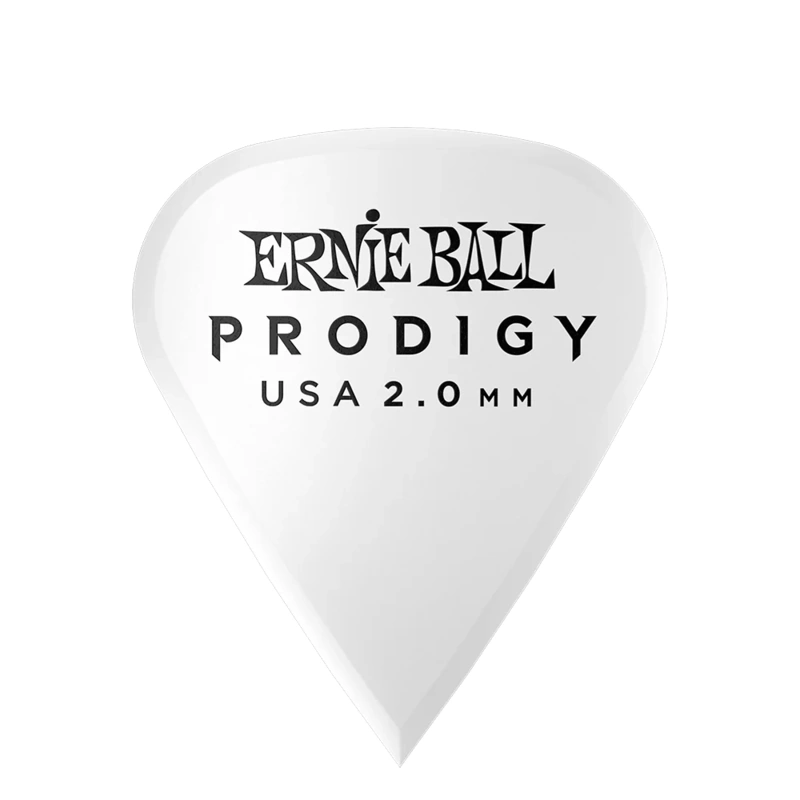 Ernie Ball Prodigy 2.0mm Delrin Guitar Picks Precision Tip White Sharp - 6 Pack