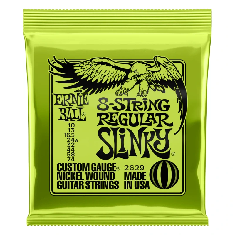Ernie Ball Regular Slinky 10-74 Electric Guitar Strings, 8-String Set