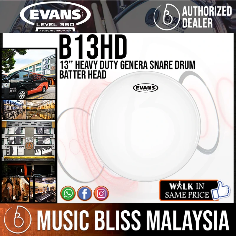 Evans B13HD 13-Inch Heavy Duty Genera Snare Drum Batter Head